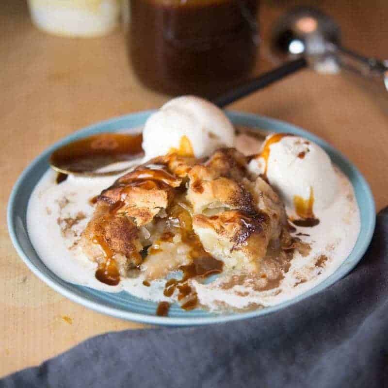 Grandma's Apple Dumplings with Caramel Sauce