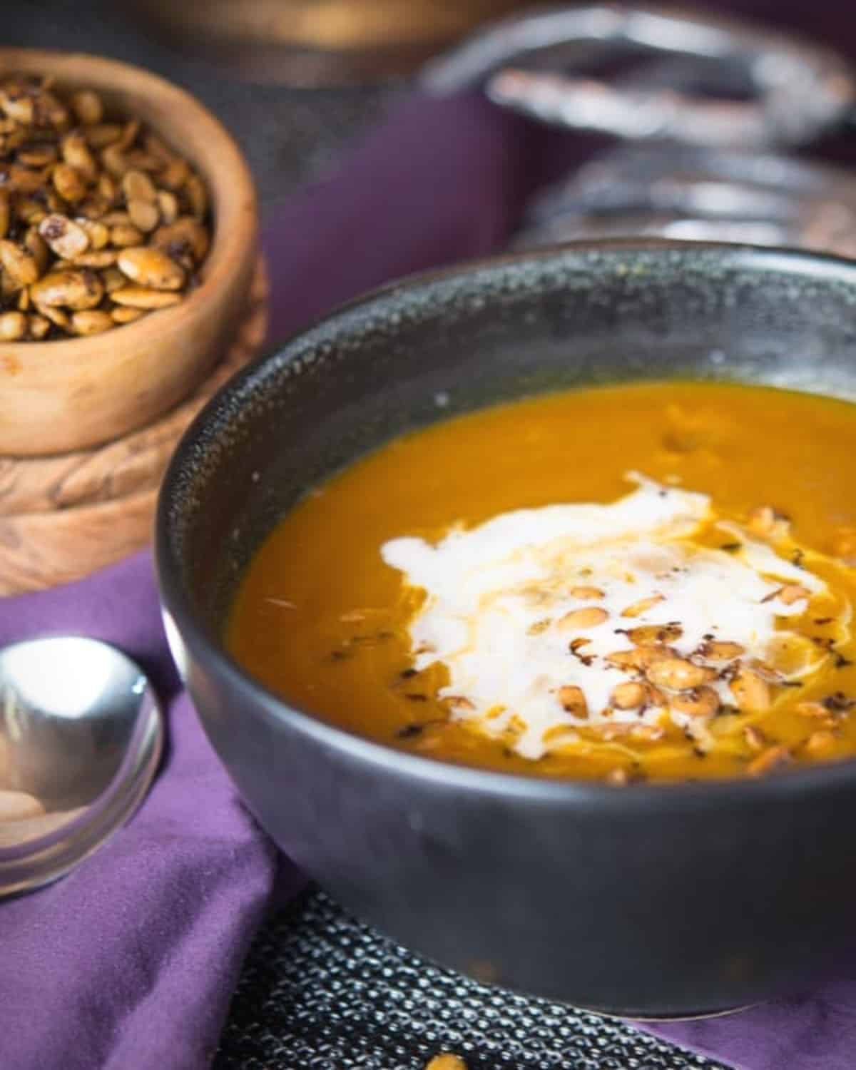 easy pumpkin soup spiced with curry