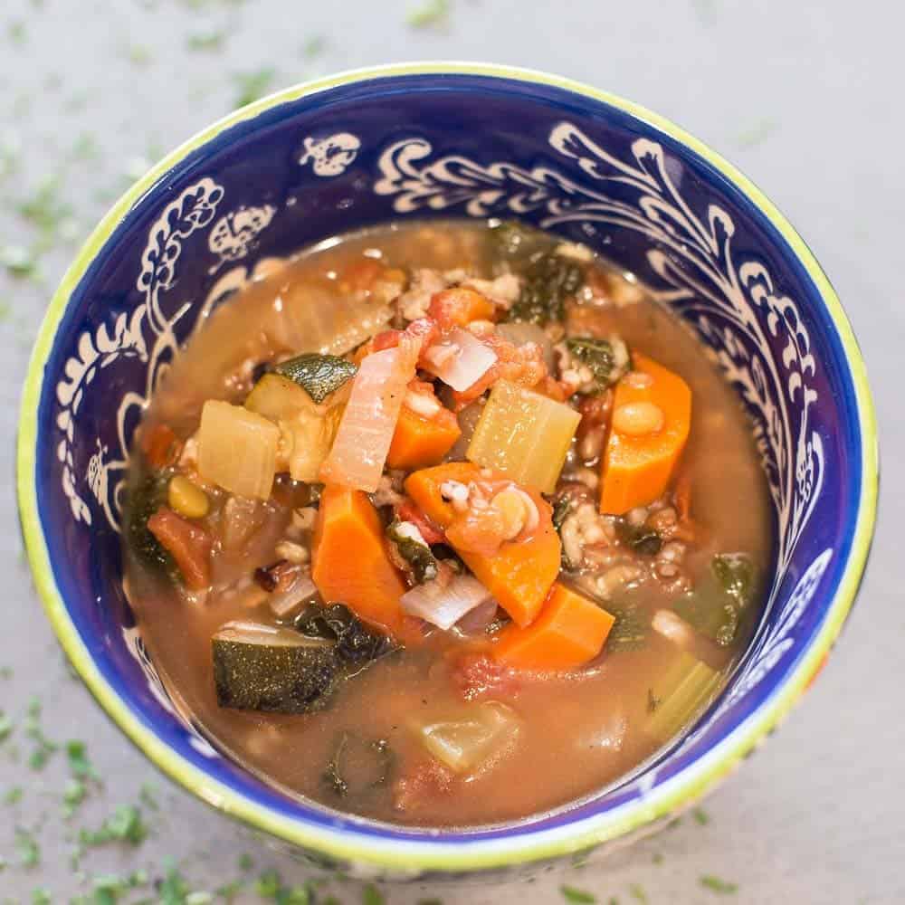 Vegetable Soup with Lentils and Wild Rice