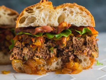 Meatloaf Sandwich with Bacon and Onion Jam
