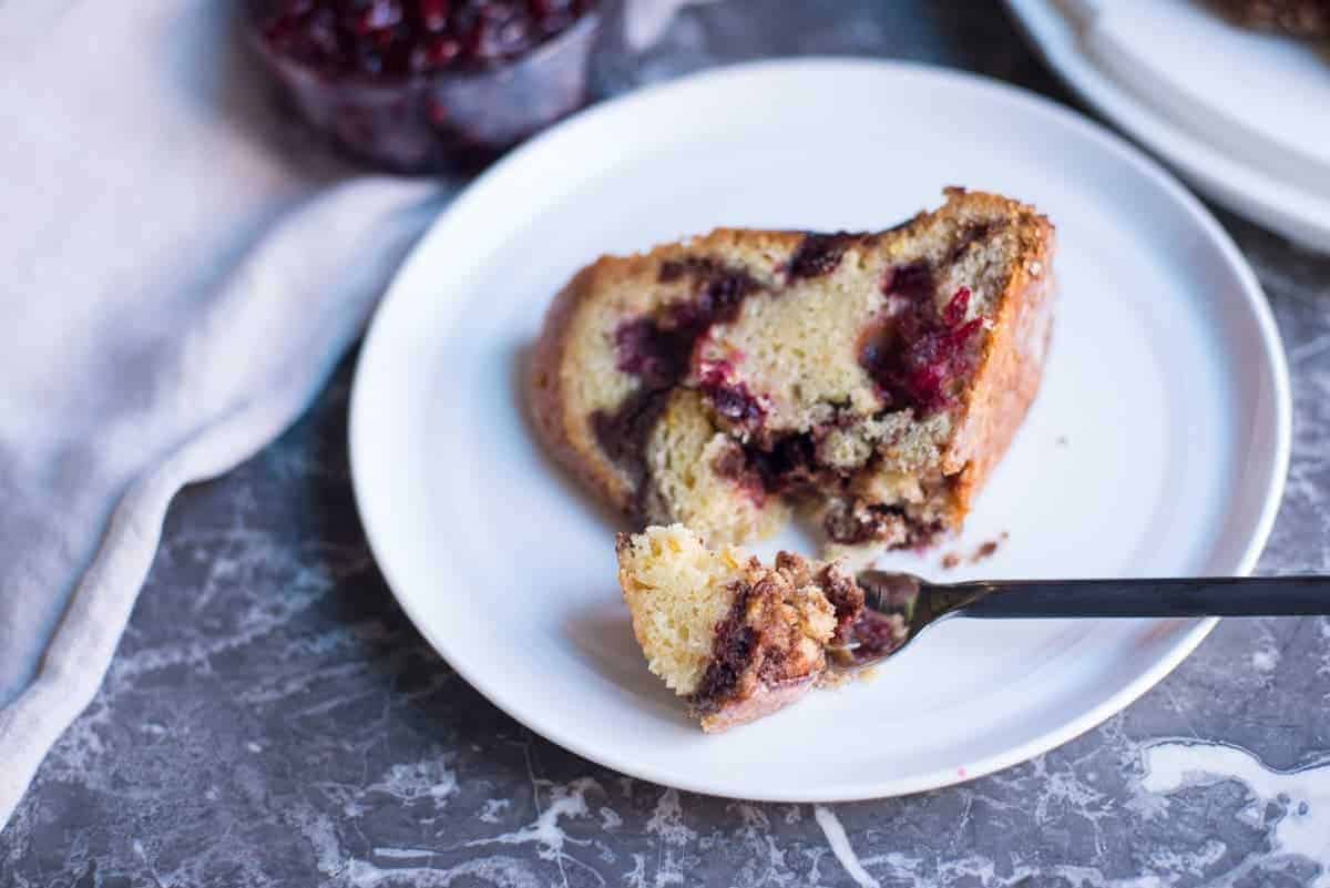 Slice of Cranberry Coffee Cake