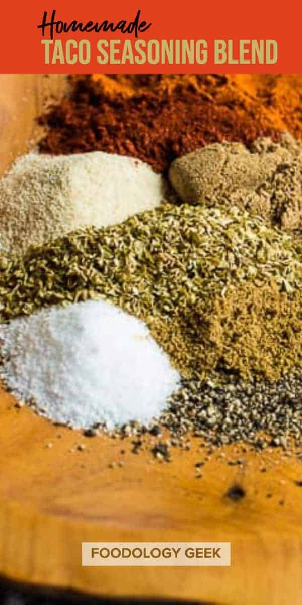 homemade taco seasoning blend pinterest image by foodology geek