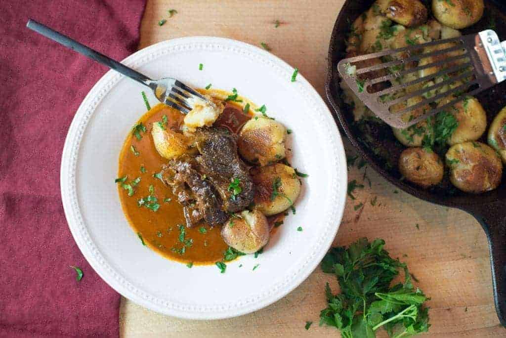 Guinness Braised Short Ribs with Smashed Potatoes