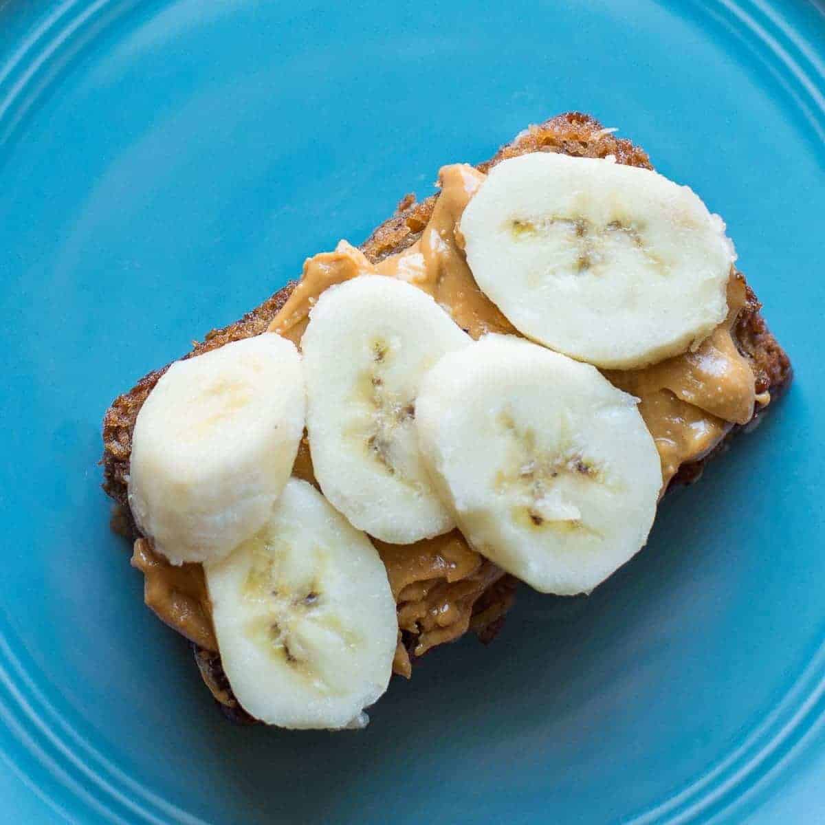 Banana Bread With Peanut Butter and fresh bananas by foodology geek