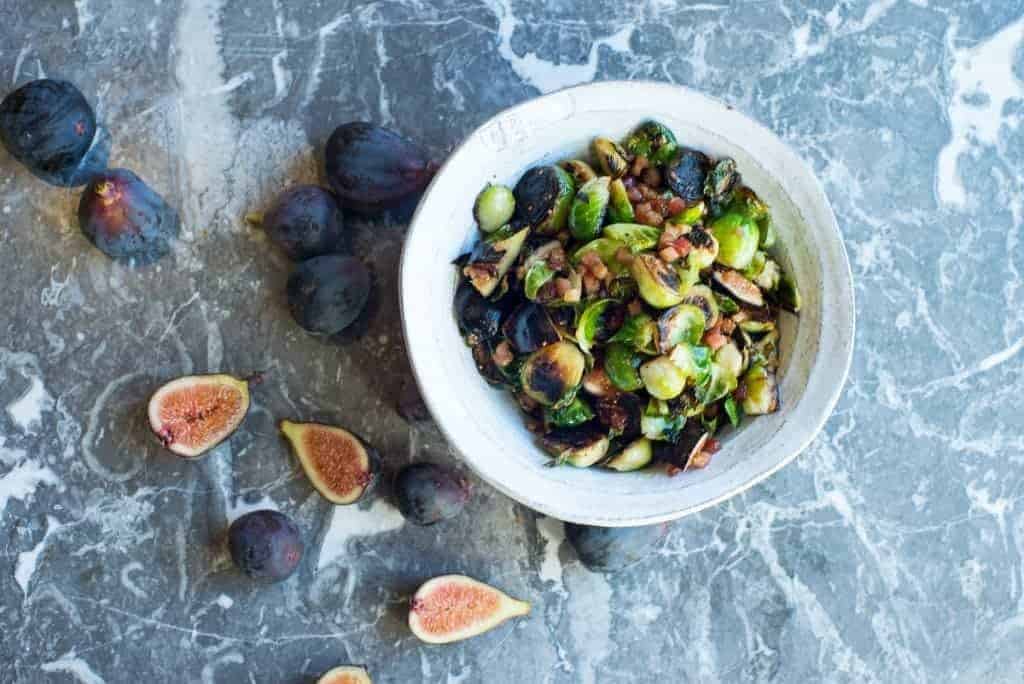 Brussels Sprouts with Pancetta and Fig