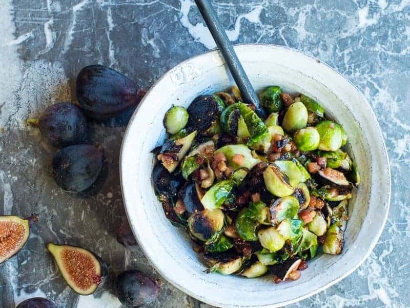 Brussels Sprouts with Pancetta and Figs Foodology Geek