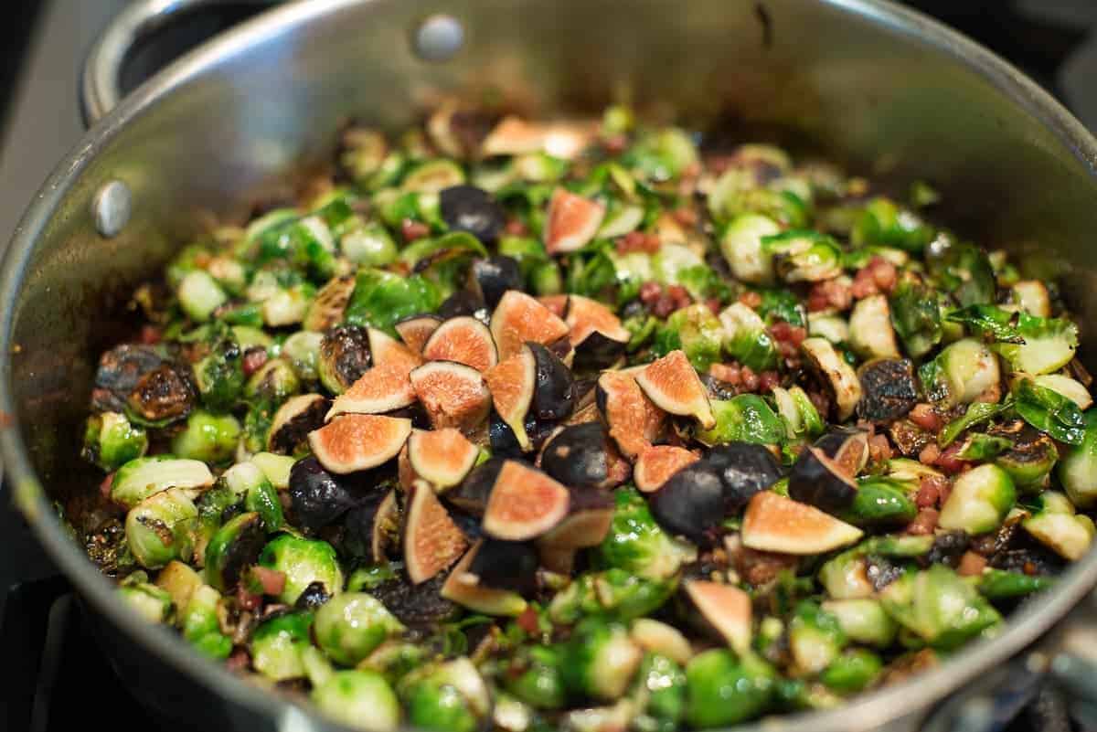 Brussels Sprouts with Pancetta and Figs Foodology Geek