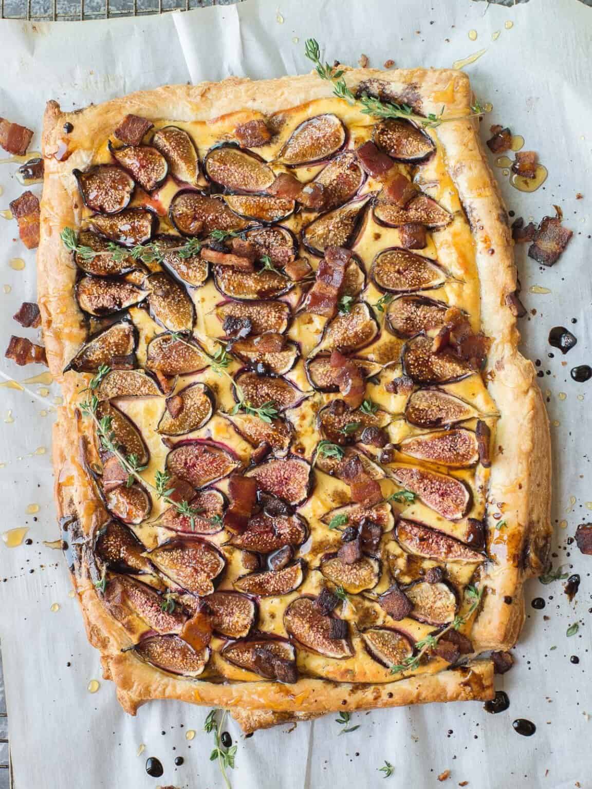 Puff Pastry Tart With Figs and Bacon Foodology Geek