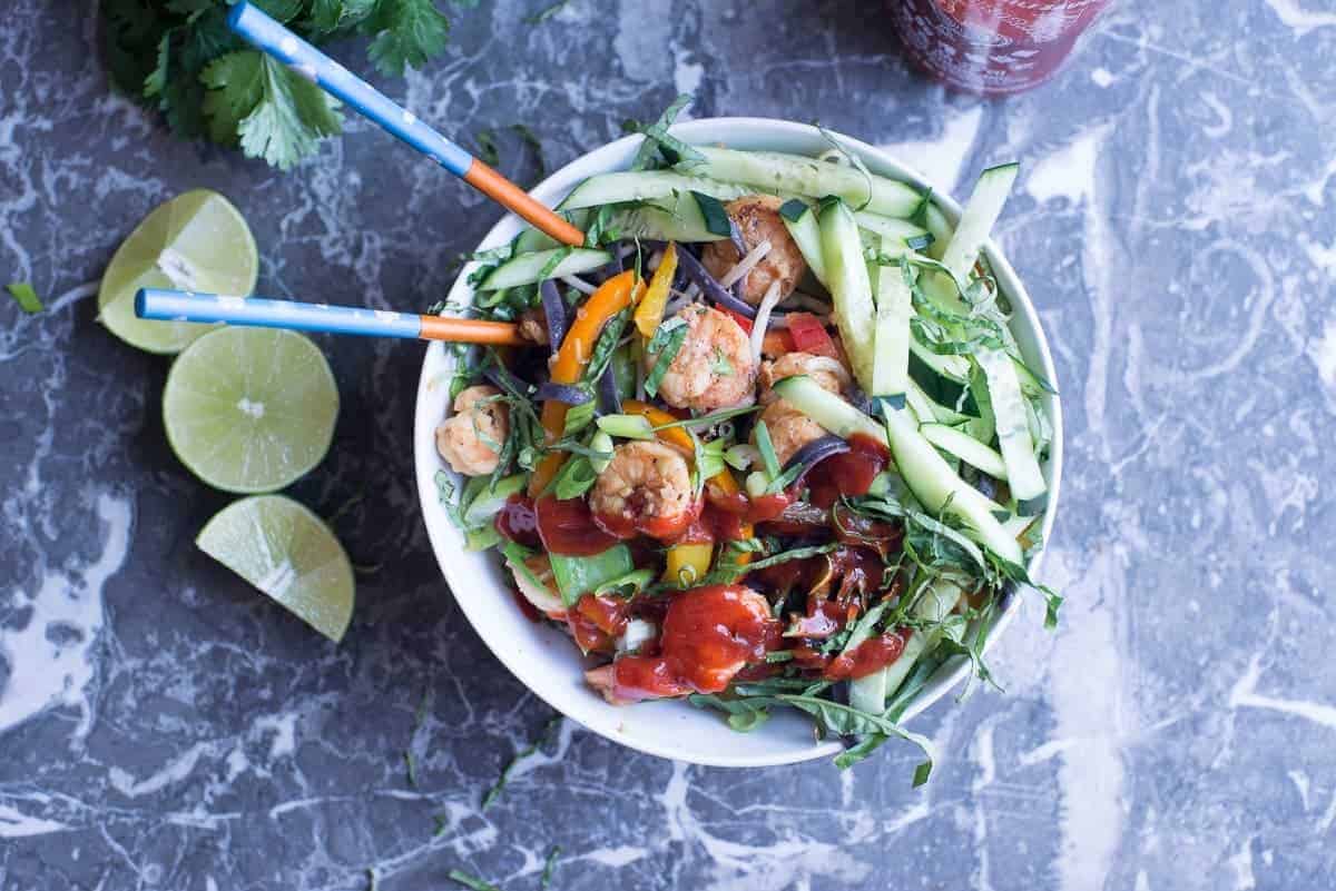 Spicy Shrimp Noodle Bowls