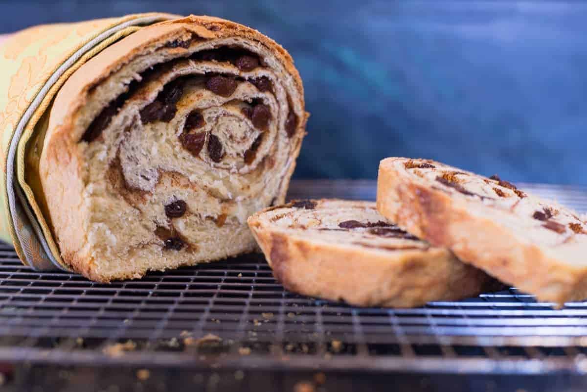 Loaf of Cinnamon Raisin Swirl Bread