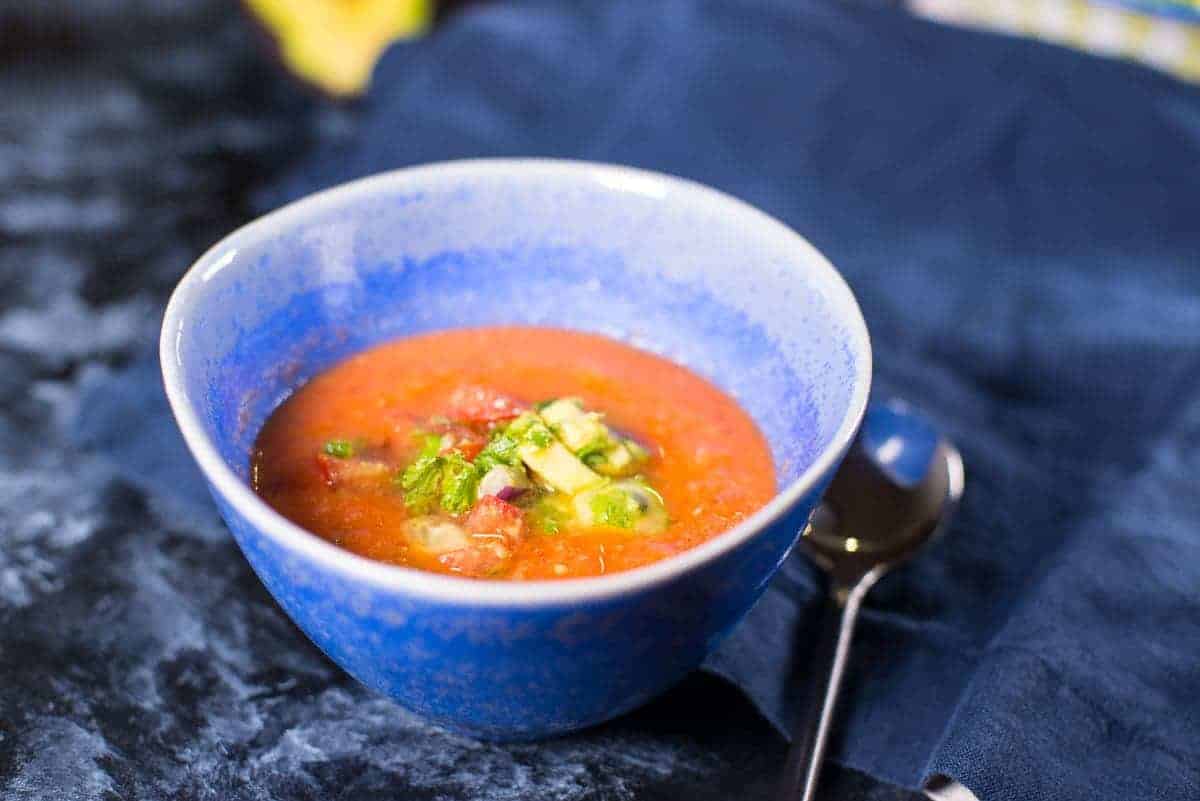 Summer Gazpacho with Avocado Relish