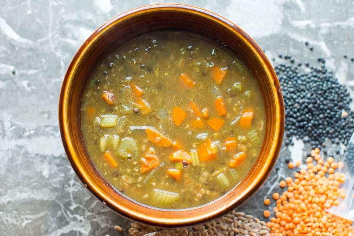 Vegan Lentil and Farro Soup