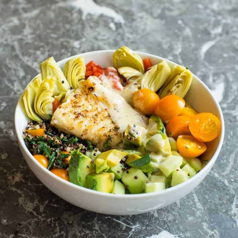 Mediterranean Bowl with Lemon Tahini Dressing