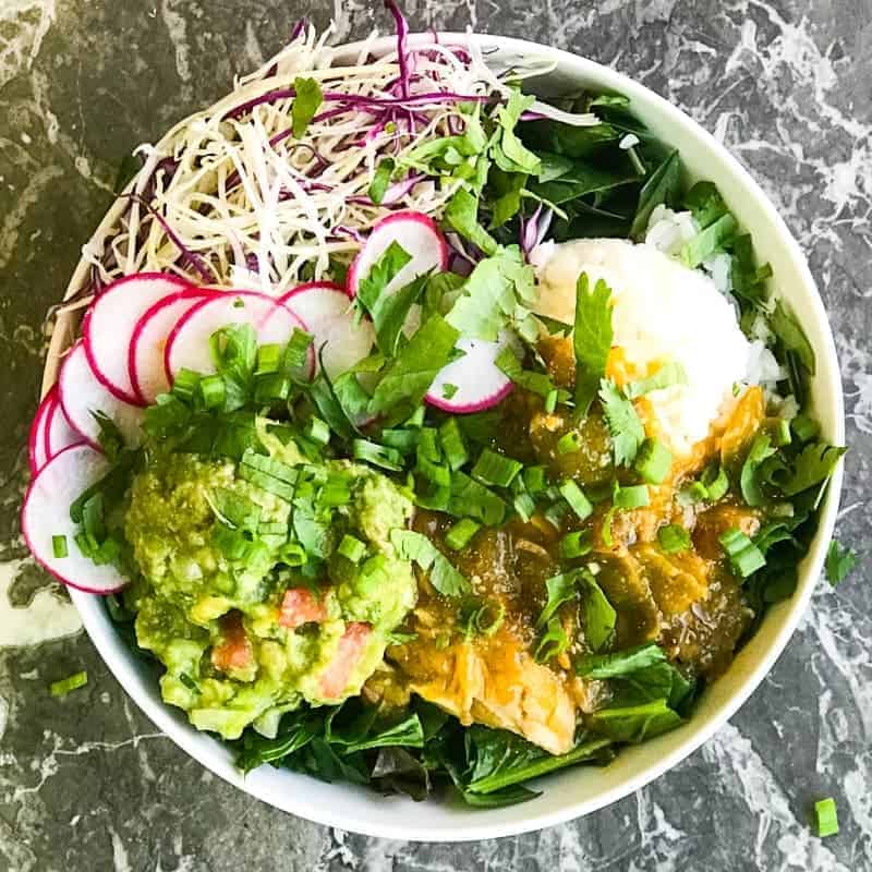 Chicken and Green Chili Meal Prep Bowl Recipe by foodology geek