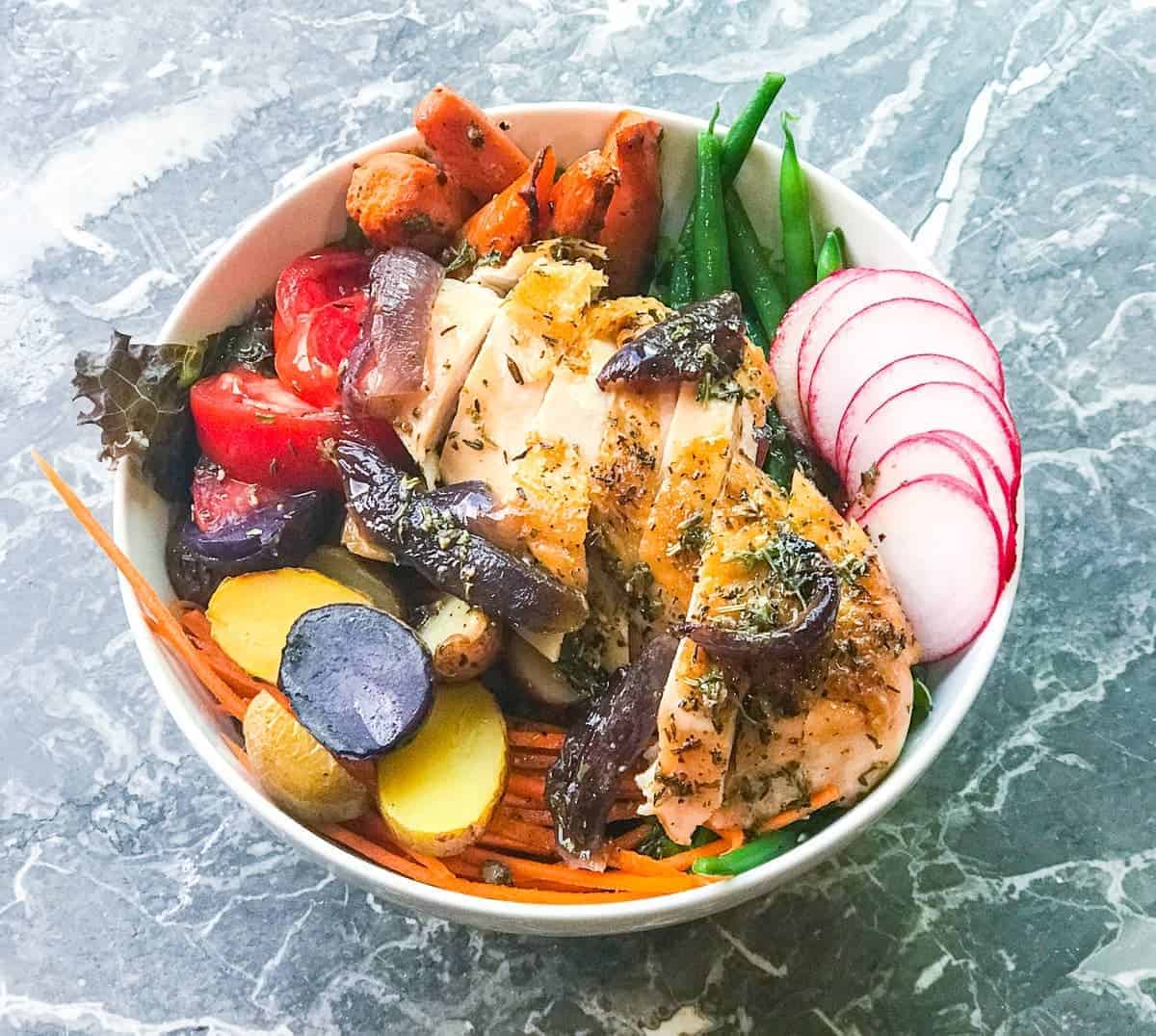 Herbes de Provence Roasted Chicken and Vegetable Beast Bowl