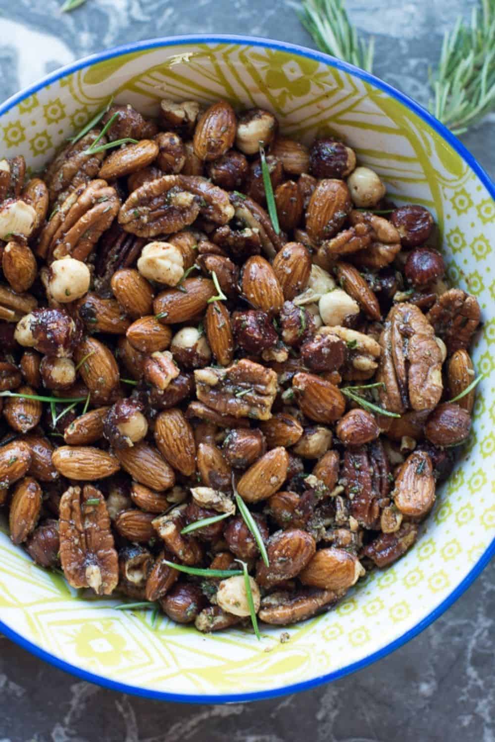 savory roasted nuts in a bowl