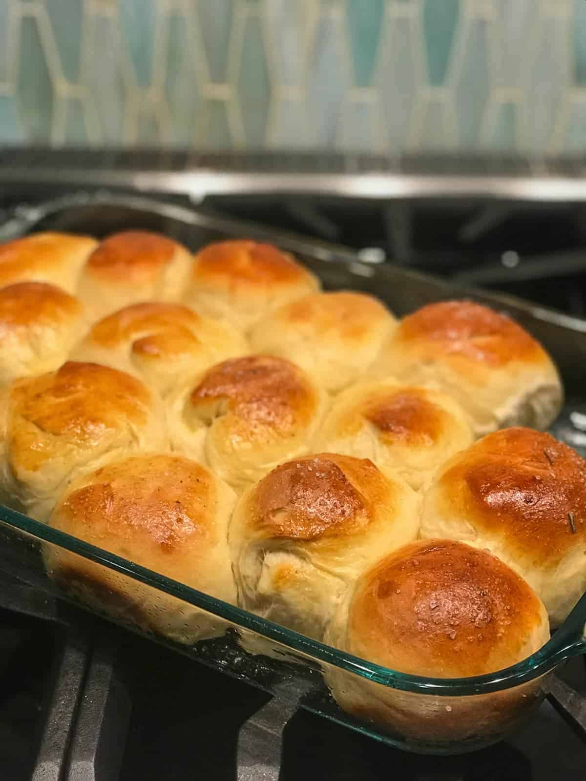 My Aunt Donna's Dinner Rolls Baked in a 9x13 inch Pan for Pull Apart Deliciousness