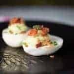Paleo Deviled Eggs with Bacon, Tomato and Avocado