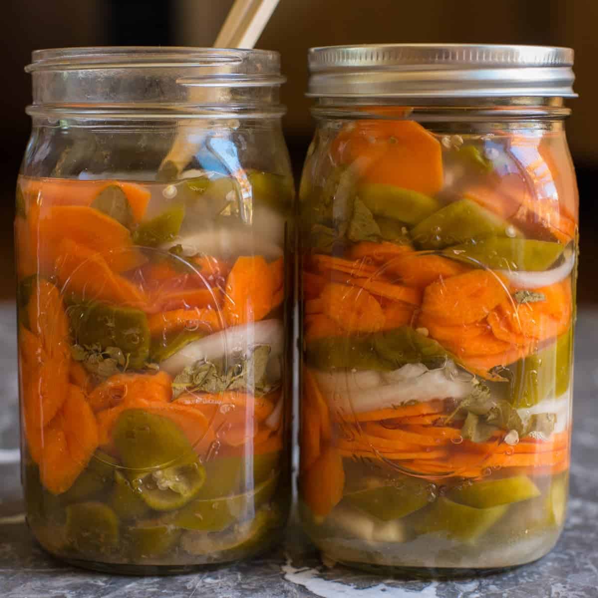 Homemade Fermented Spicy Carrots with Jalapeños