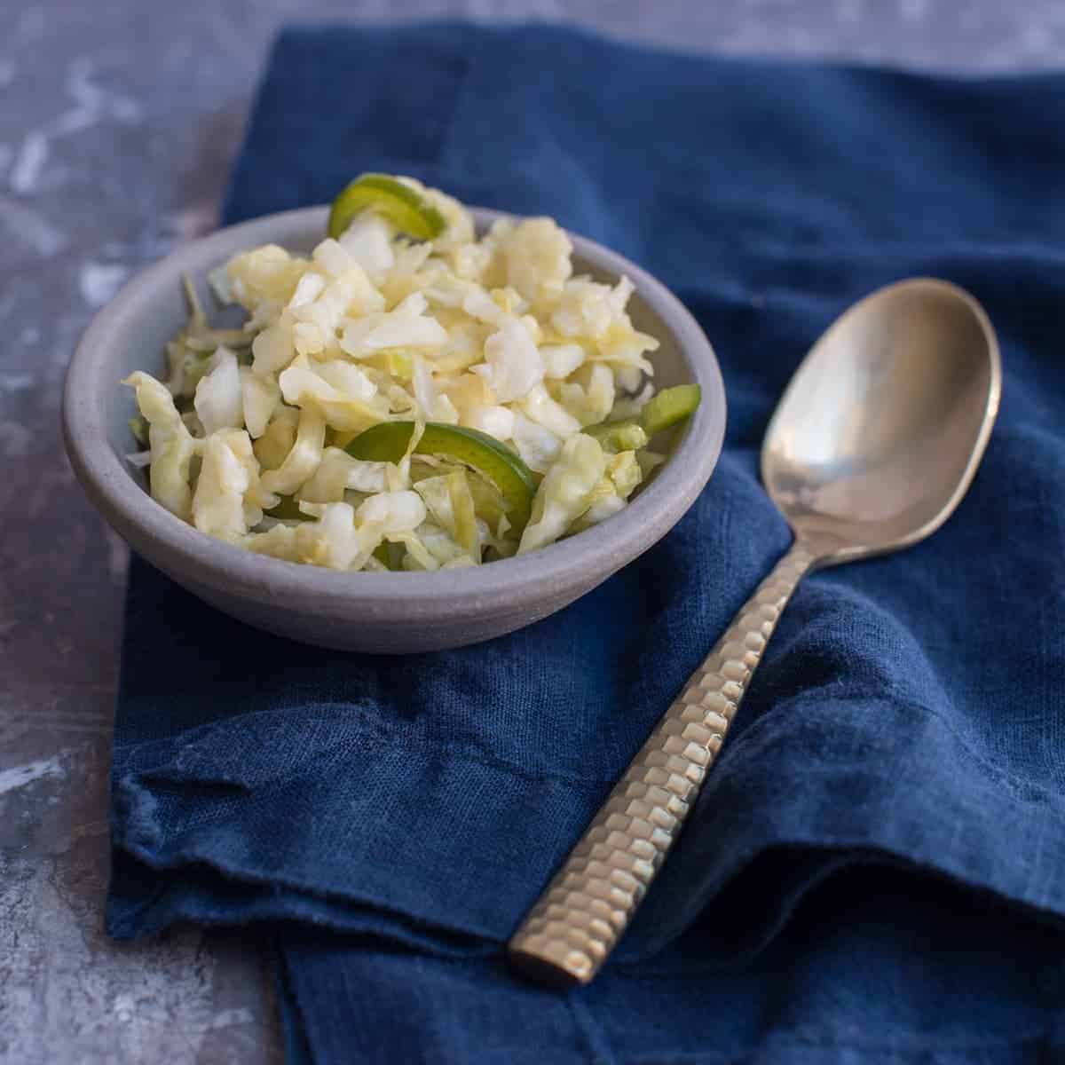 spicy jalapeno sauerkraut bowl