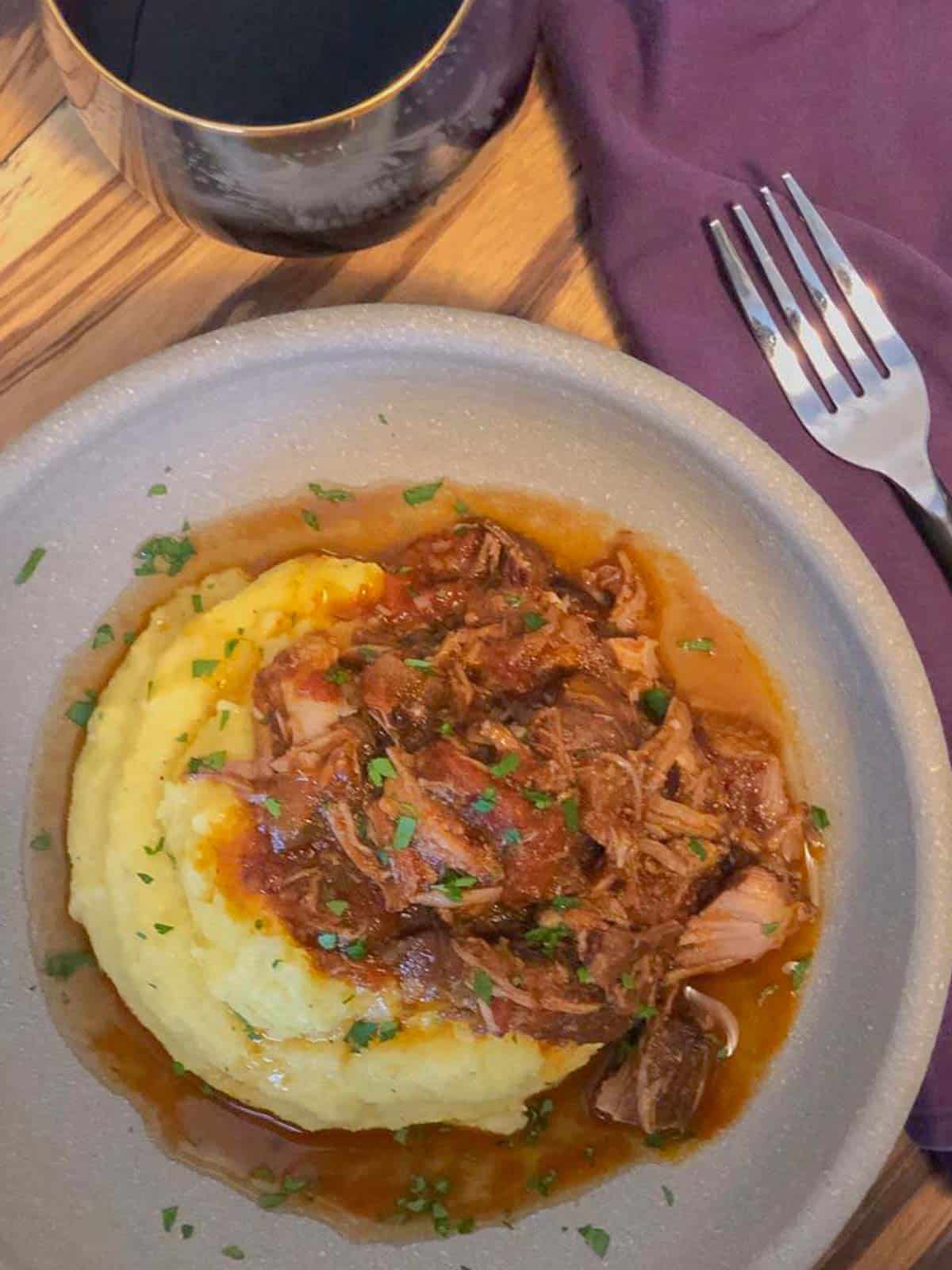 Italian pork ragu recipe with polenta