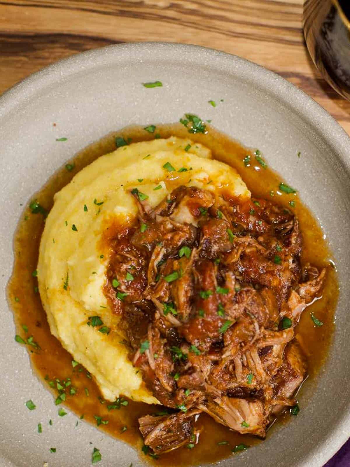 pork ragu with cheesy polenta