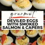 Gourmet Deviled Eggs with Smoked Salmon Pinterest Pin