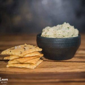 cashew cheese with keto crackers