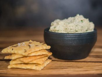 cashew cheese with keto crackers