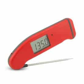 thermoworks probe thermometer in red.