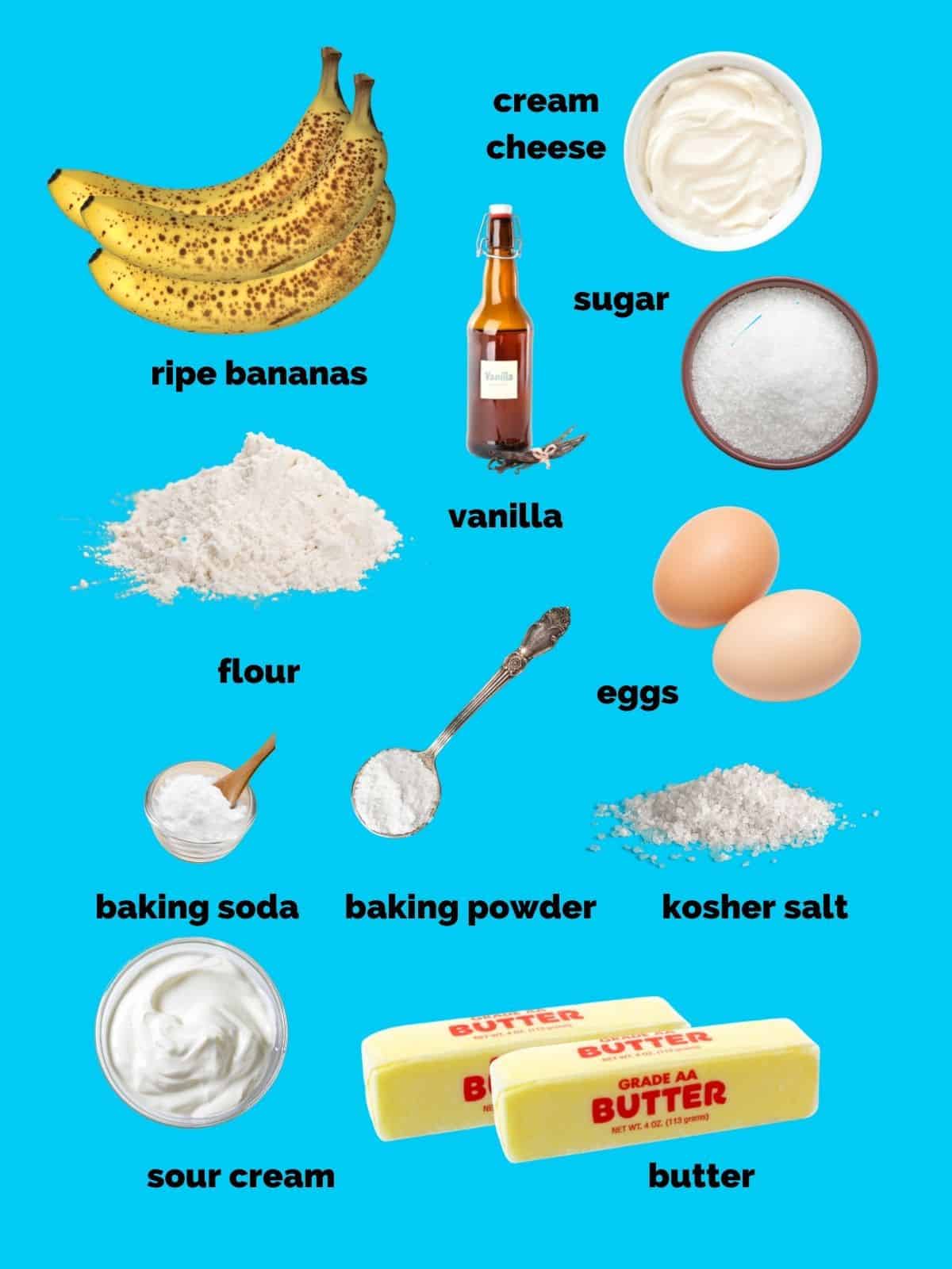 ingredients for banana cake