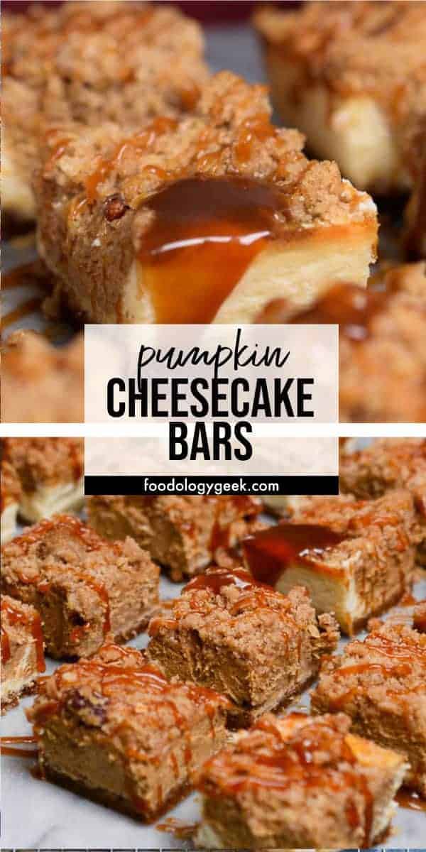 pumpkin cheesecake bars pinterest image