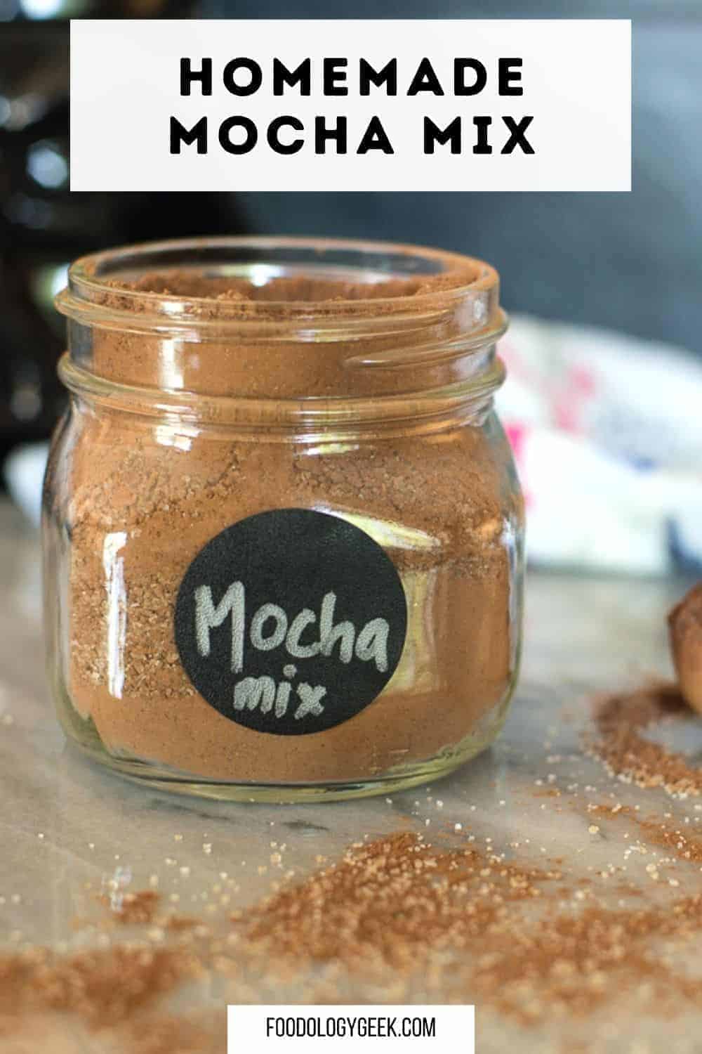 homemade mocha mix used for cafe latte or hot chocolate