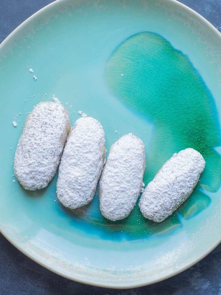 pecan christmas cookies on a plate