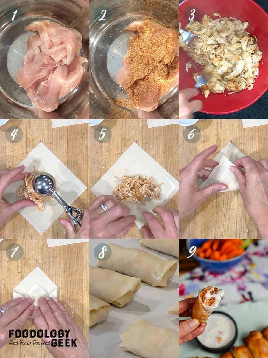 buffalo chicken egg rolls step by step guide