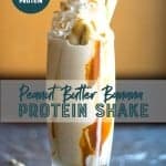 peanut butter protein banana shake with 29 grams of protein from Foodology Geek