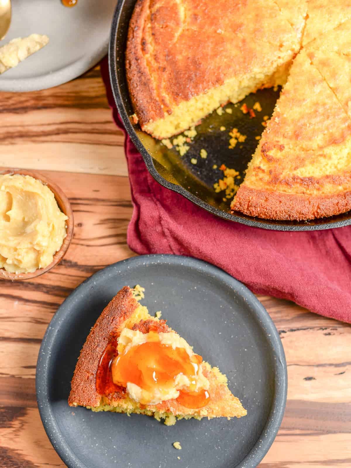 the best cornbread recipe served with honey butter.