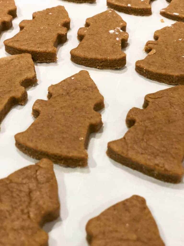 fire hydrant shaped diy dog treats before baking. 