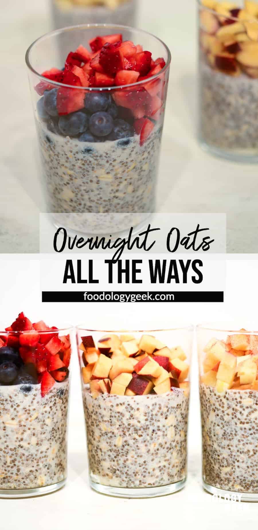 overnight oats all the ways pinterest image by foodology geek