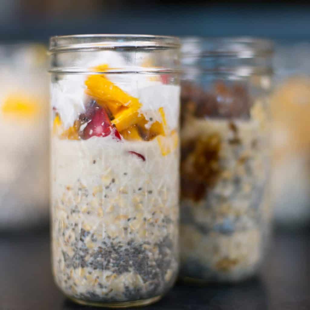 Tropical Overnight Oats with Mango and Coconut.