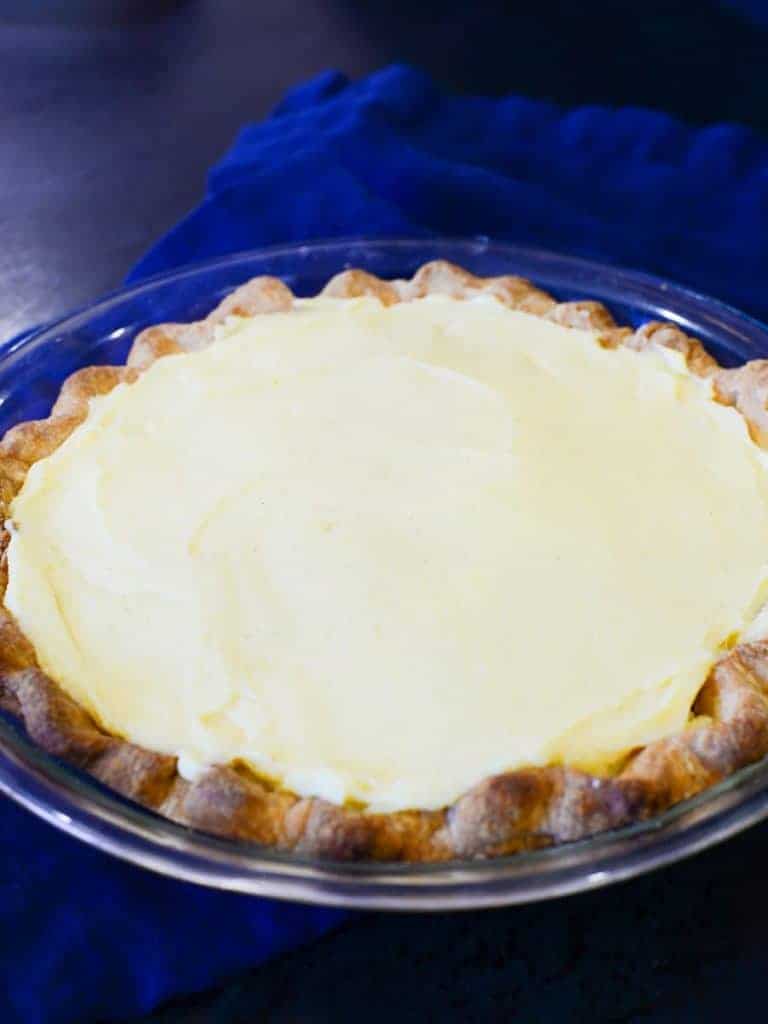 second layer of vanilla custard in a banana cream pie