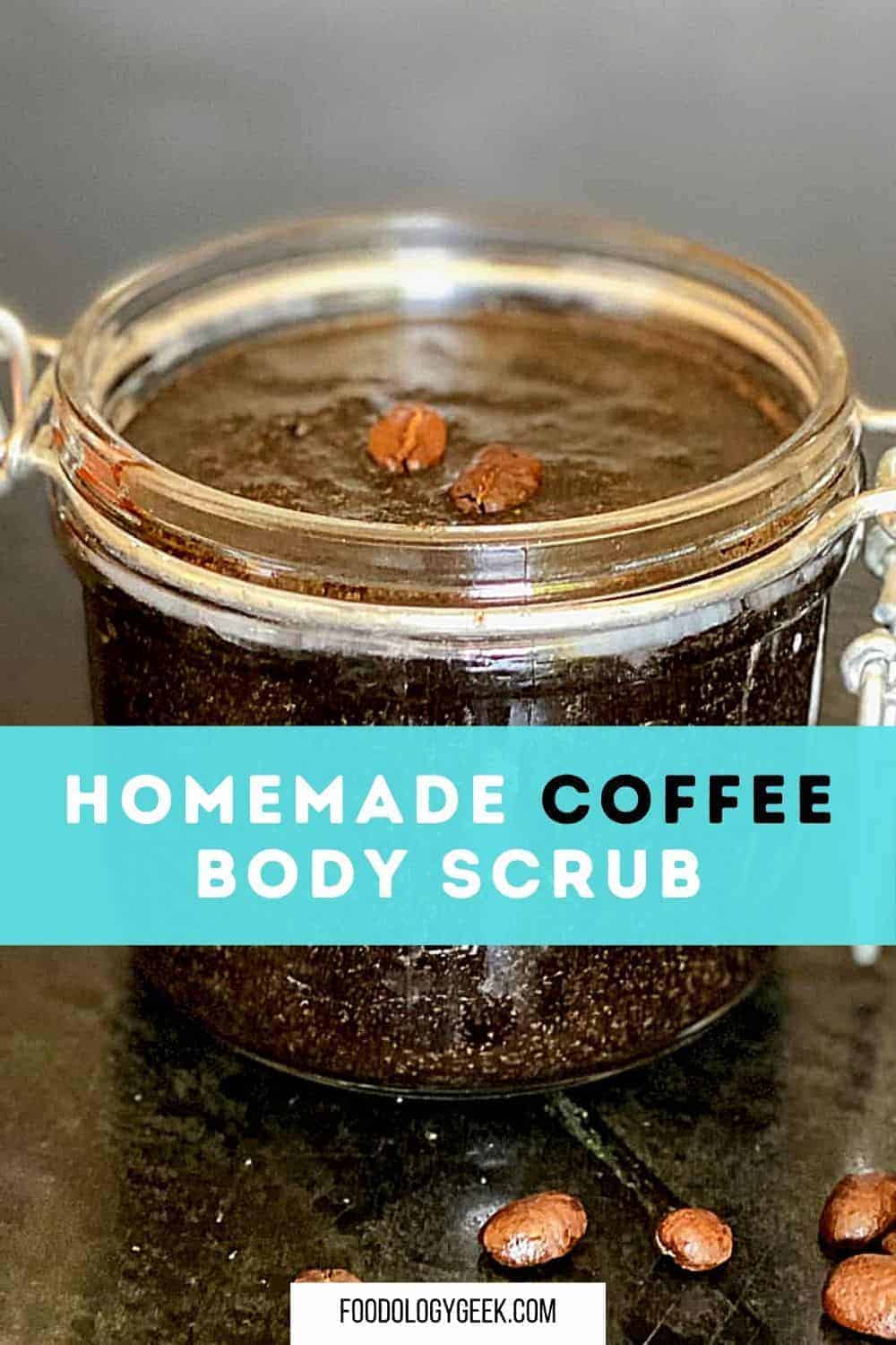 homemade coffee scrub in a flip top jar