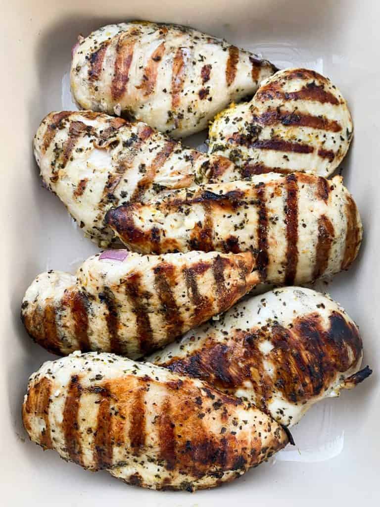 grilled chicken in a le crueset pan