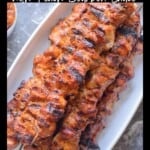 BBQ Pork Shish Kabobs with Peach Bourbon Sauce