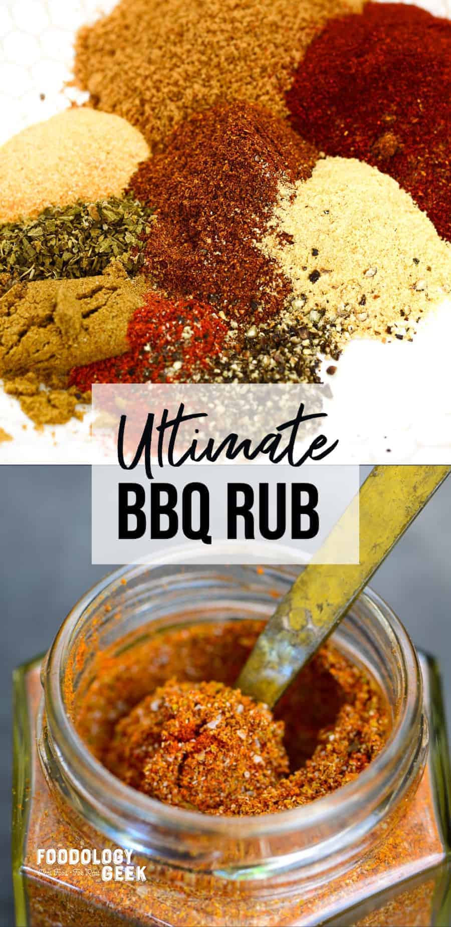 ultimate bbq rub recipe. pinterest image | foodologygeek