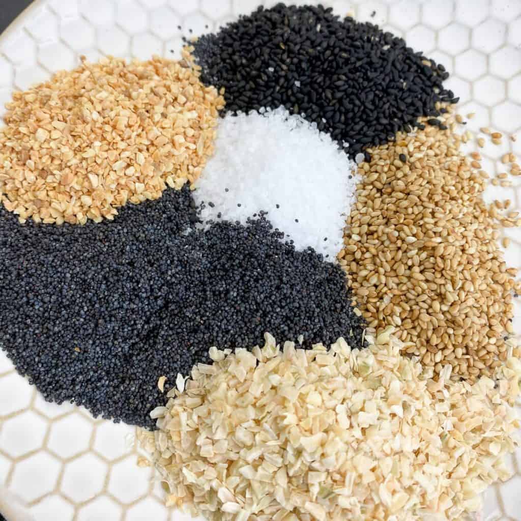 ingredients for everything bagel seasoning | foodology geek