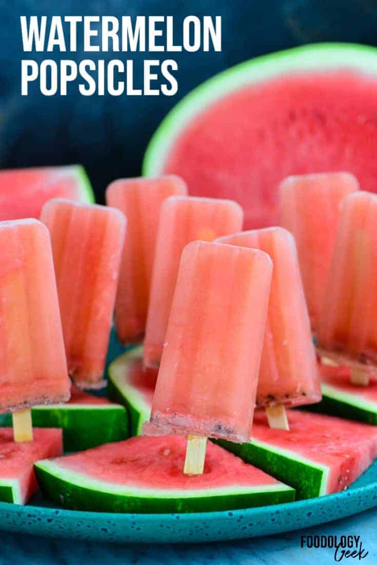 fresh watermelon popsicles pinterest image | foodology geek