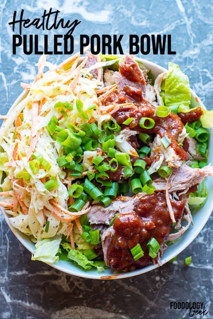 pulled pork meal prep bowl pinterest image | foodology geek