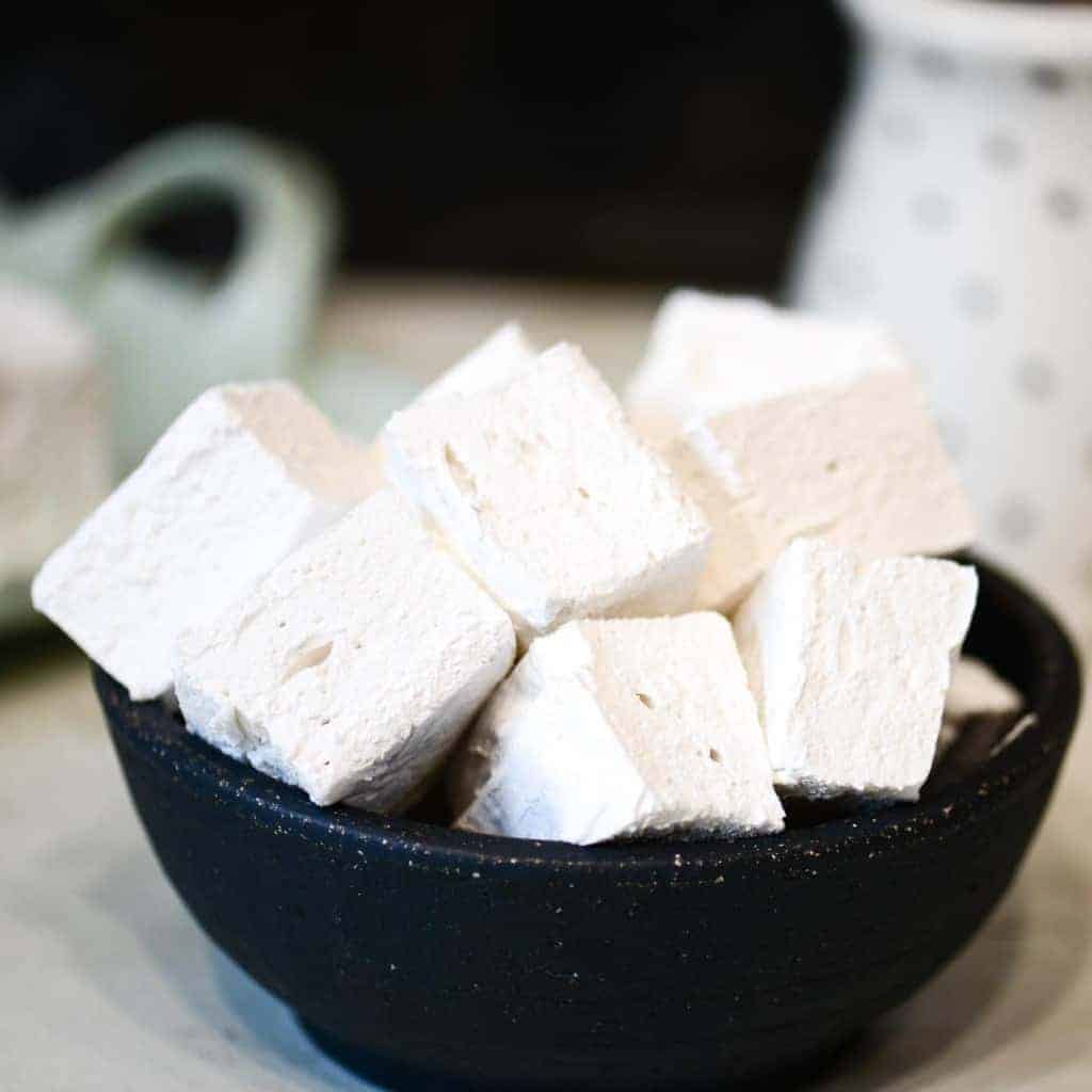 bowl of homemade marshmallows