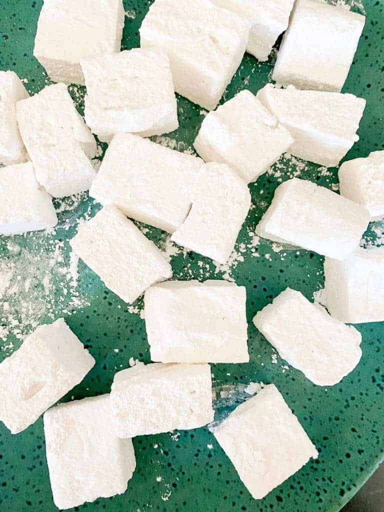 plate of homemade marshmallows